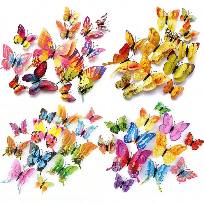 Décoration murale papillon 12 pièces