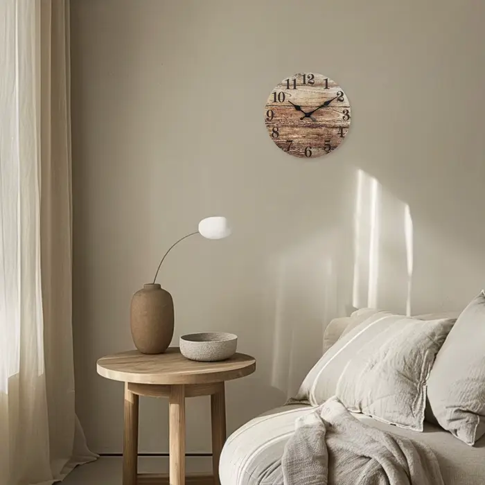 Rétro vieille planche de bois modèle horloge murale en bois salon chambre cuisine décoration de la maison horloge murale horloge à quartz silencieuse cadeau de vacances 10 pouces 12 pouces 14 pouces 1