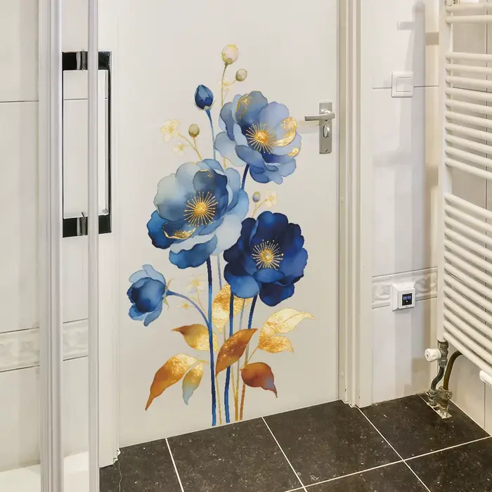 Autocollant mural décoratif simple pour embellir les murs intérieurs des salles de bain et des toilettes