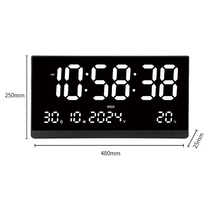 Grande horloge murale numérique de 21 pouces
