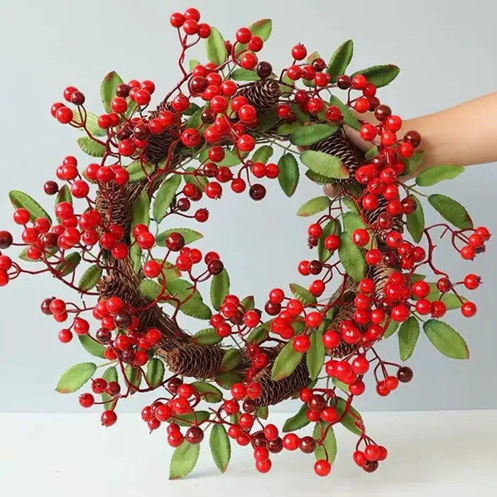 Artificielle Rotin Cadre Maison Chambre De Mariage De Noël Fête D'halloween En Plein Air Décor BRICOLAGE Cadeaux Mariée Couronne Tenture Murale Accessoire