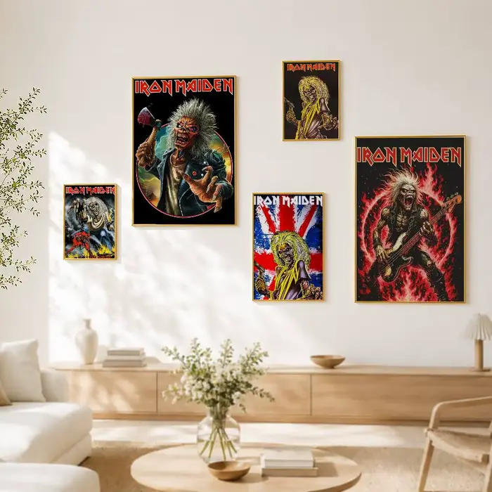 Affiche I-iron Maiden-s, affiches rétro de qualité HD, décoration murale pour la maison, autocollante