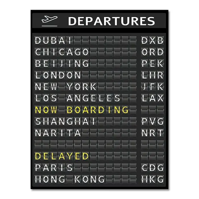 Affiches et imprimés de tableau de destin de carte d'airport, citation de planche de voyage, peintur