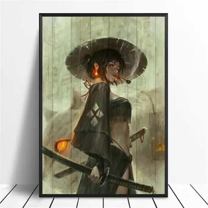 Peinture murale esthétique d'anime japonais, affiche sur toile de peinture à l'huile haute définitio