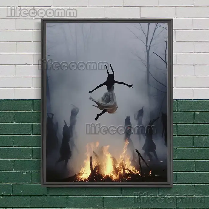 Affiche et impression d'art de sorcellerie de Pprédéterminée de sabbat de sorcières, peinture sur to