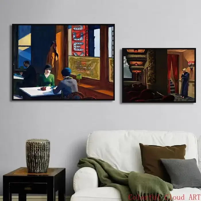 Affiche Edward Hopper, images modulaires de personnes au soleil