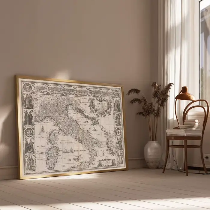 Affiche de carte d'italie Vintage