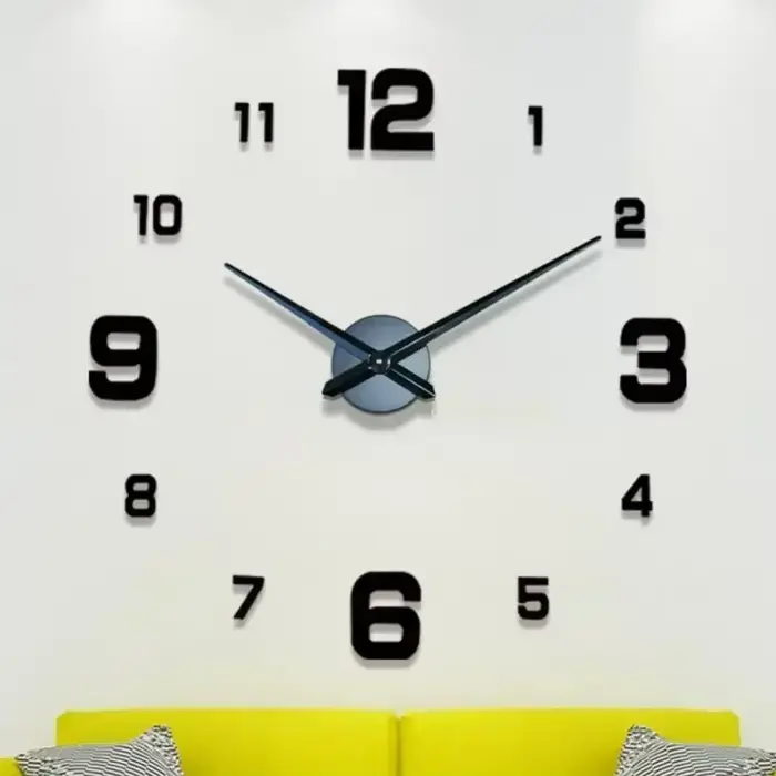 Horloge numérique horloge murale salon grand jardin acrylique miroir autocollant décoration décorati