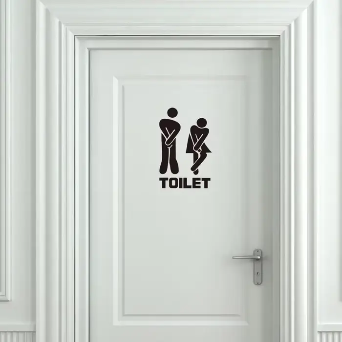 Autocollants muraux/portes de toilettes créatifs et amusants