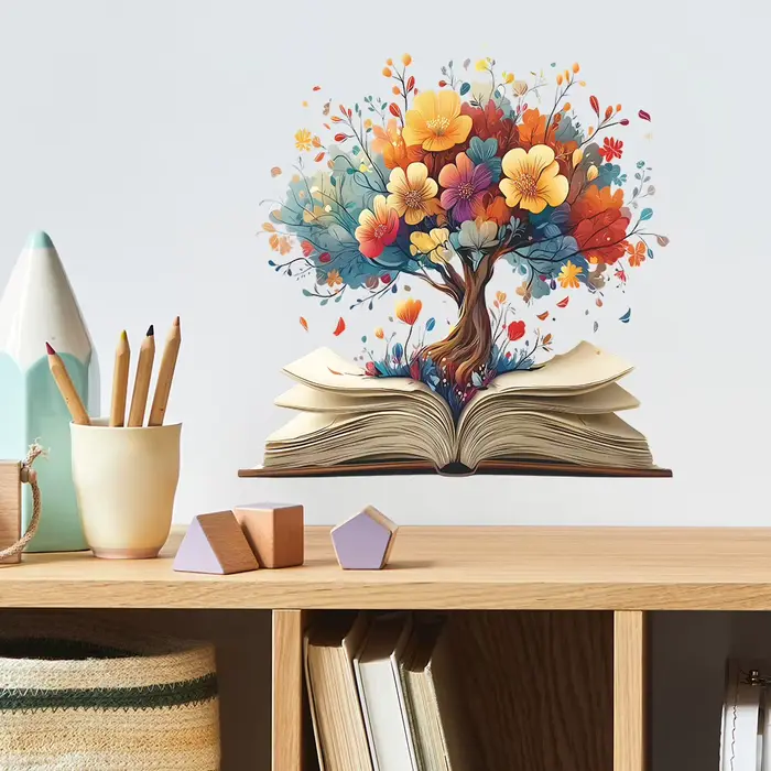 Les autocollants muraux fleurs et arbres du livre conviennent à la décoration murale dans le bureau. Ces