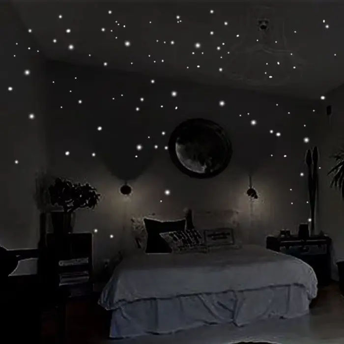 Autocollants muraux lumineux en vinyle, 407 pièces, décoration murale, étoile qui brille dans la nui