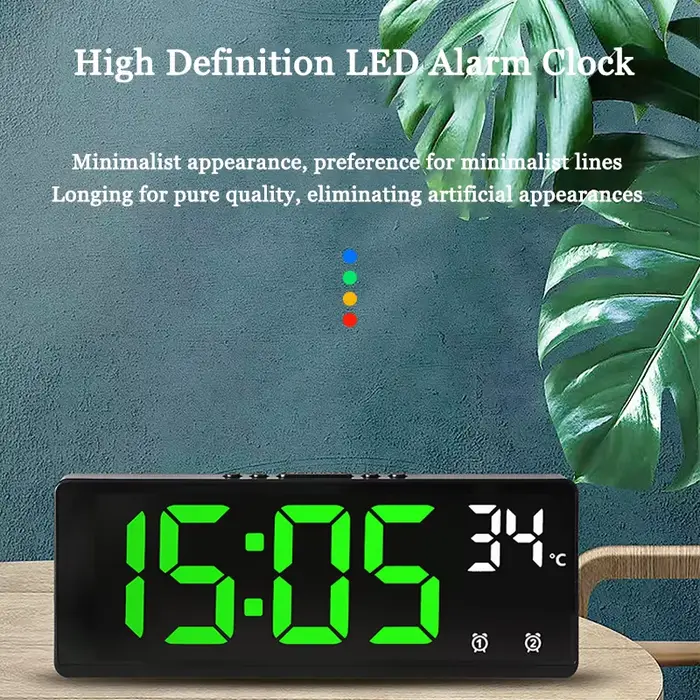 Horloge électronique commande vocale réveil numérique température