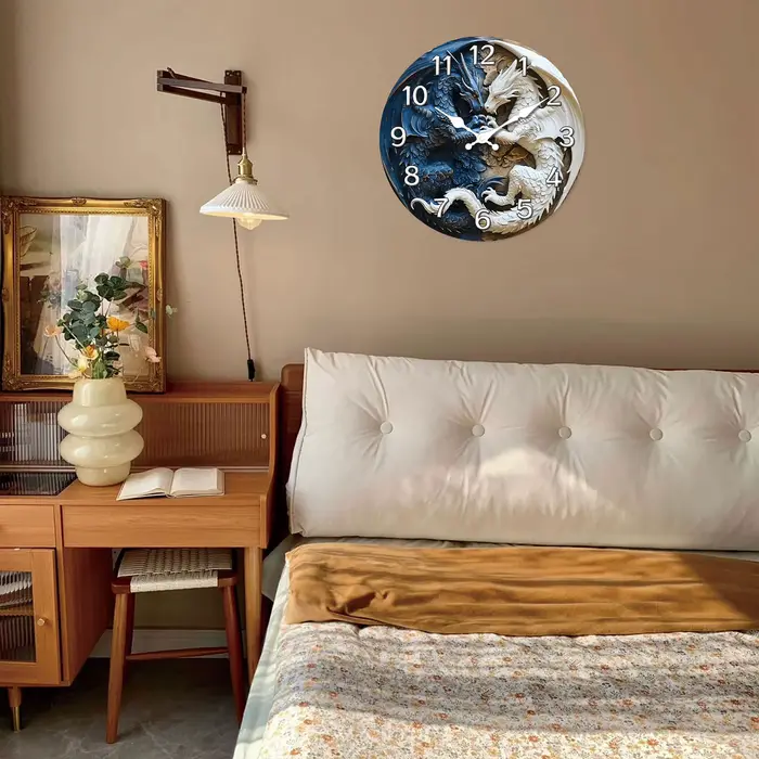 Horloge murale en bois à quartz silencieuse