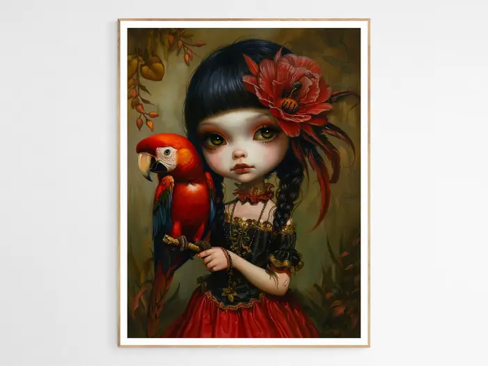 Dessin animé fille étrange la poupée Cupcake foncé belle Blonde affiche impression mur Art photos toile peinture chambre décor à la maison cadeau