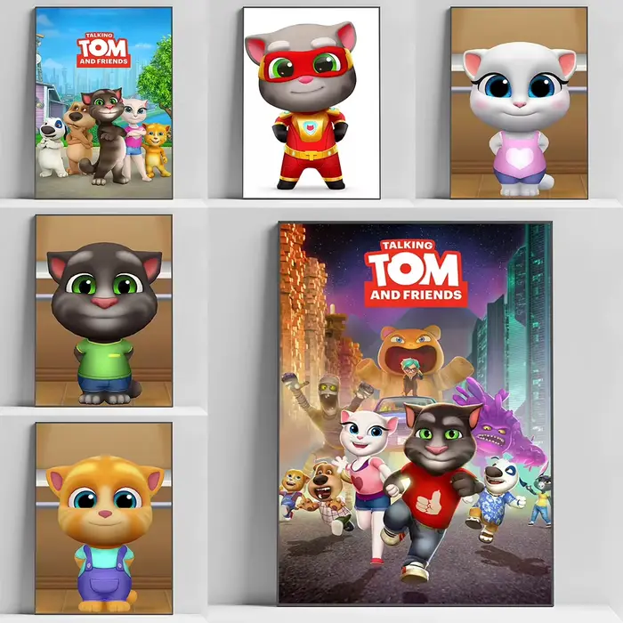 Affiche décorative avec le roi Tom et ses amis pour chambre de bébé
