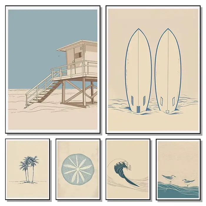 Affiches de Surf de mer Vintage
