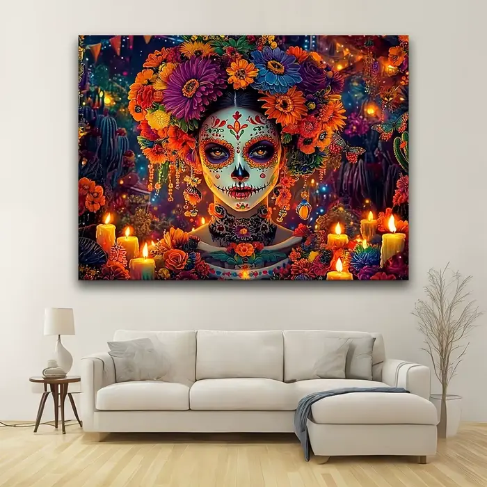 1 décoration murale colorée du jour des morts