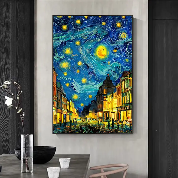 Van Gogh tournesol fleur ciel étoilé Art photos affiche impression peinture à l'huile toile