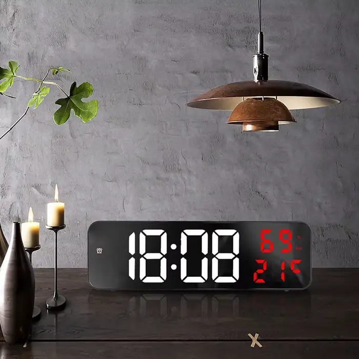 Horloge murale numérique à grand écran LED