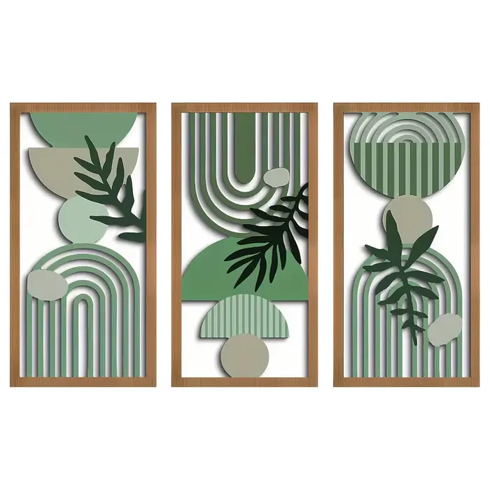 Décoration murale moderne bohème en bois, 3 pièces, parfaite pour la maison, le bureau, la décoratio