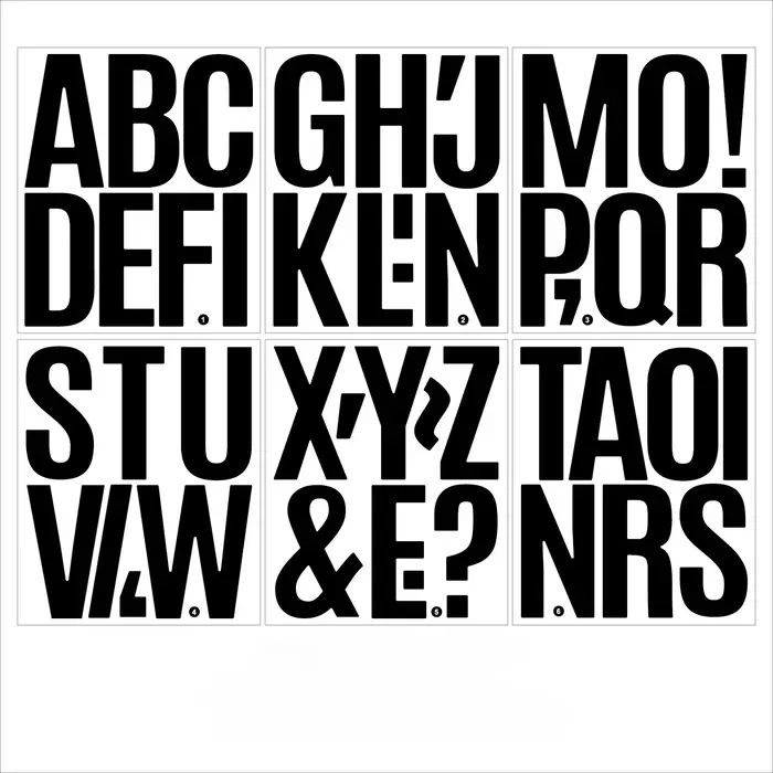 Autocollants grandes lettres et chiffres de l'alphabet de 4 pouces