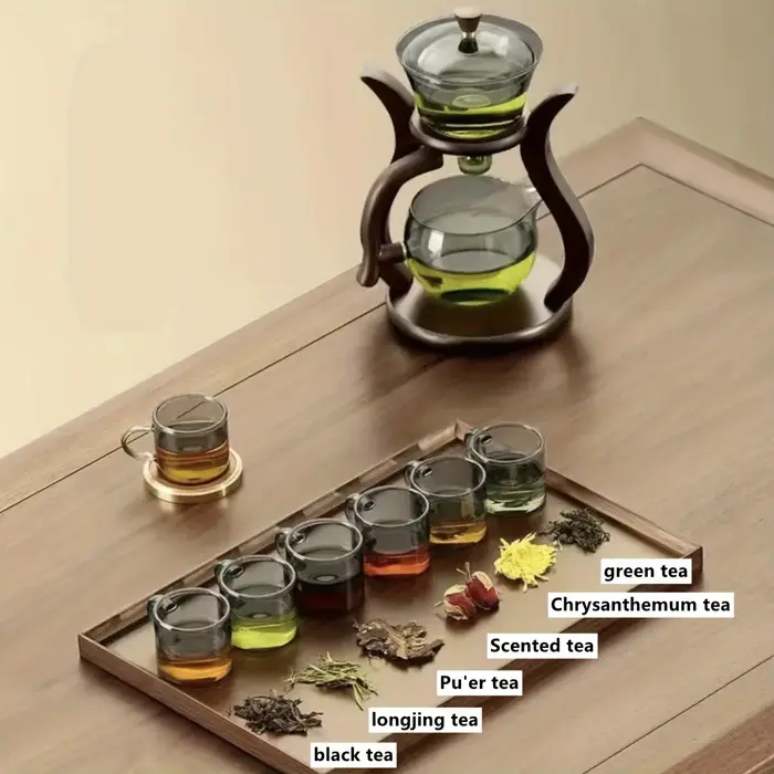 Paresseux Kung Fu service à thé en verre semi-automatique goutte à goutte avec infuseur ensemble de