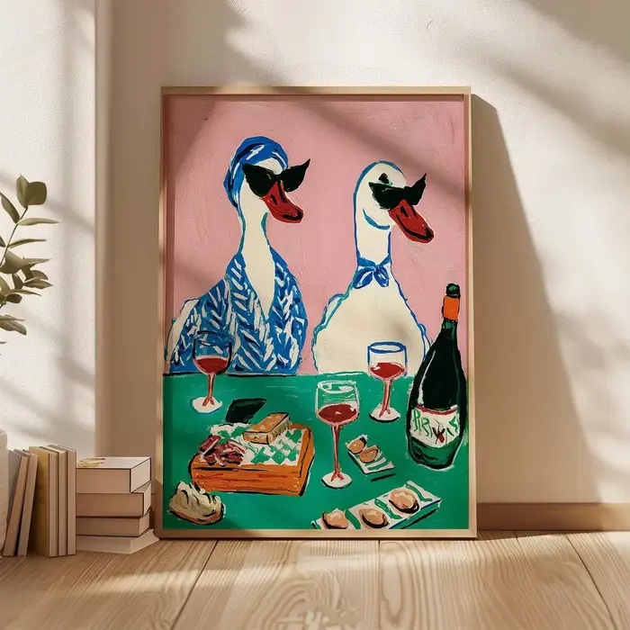 Impression d'art de fête de vin de canard