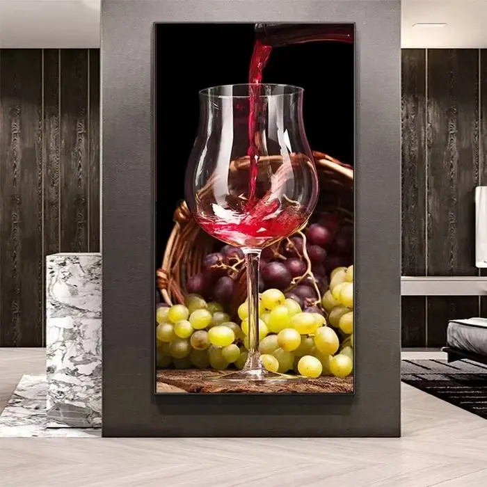Affiche en toile de verre à vin rouge, cuisine, œuvre d'art européenne Vintage, image murale imprimée, décor de salon, hôtel, chambre à coucher, Restaurant