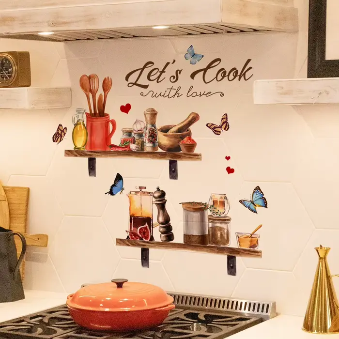 Autocollant mural à motifs pour cuisine