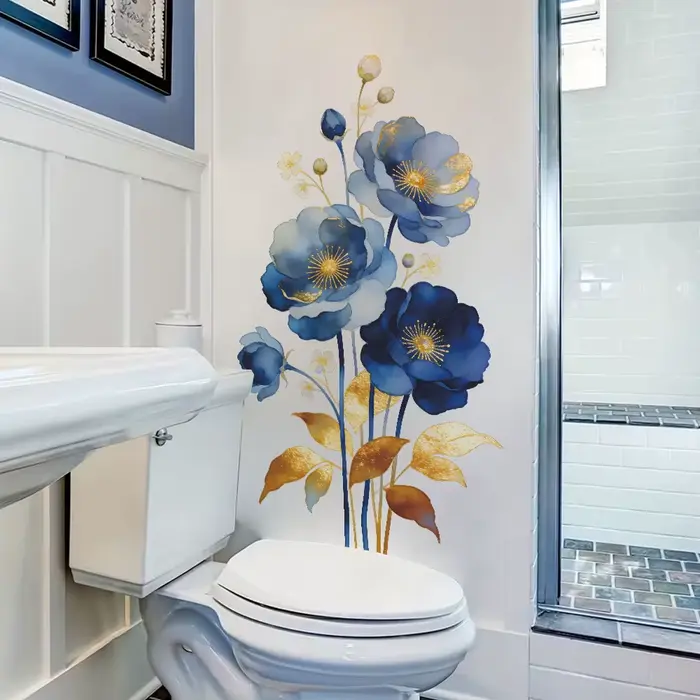 Autocollant mural décoratif simple pour embellir les murs intérieurs des salles de bain et des toilettes