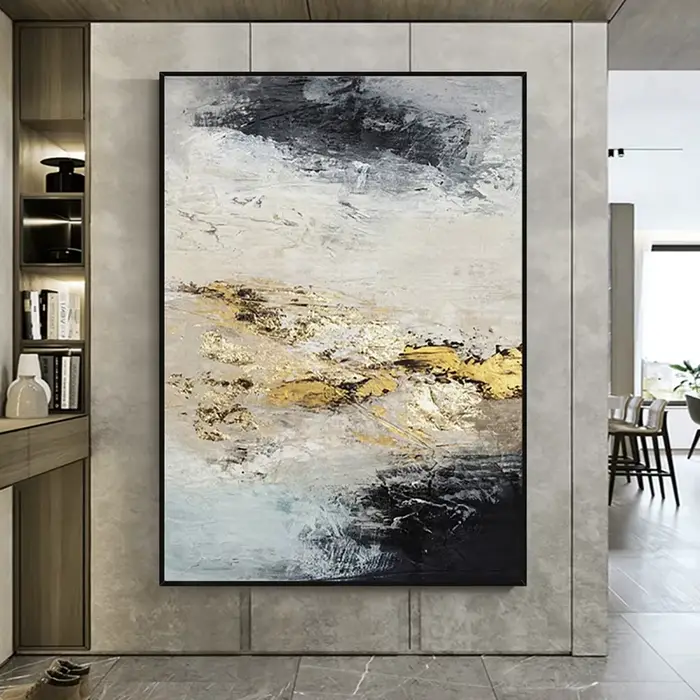 Peinture à l'huile peinte à la main sur feuille d'or