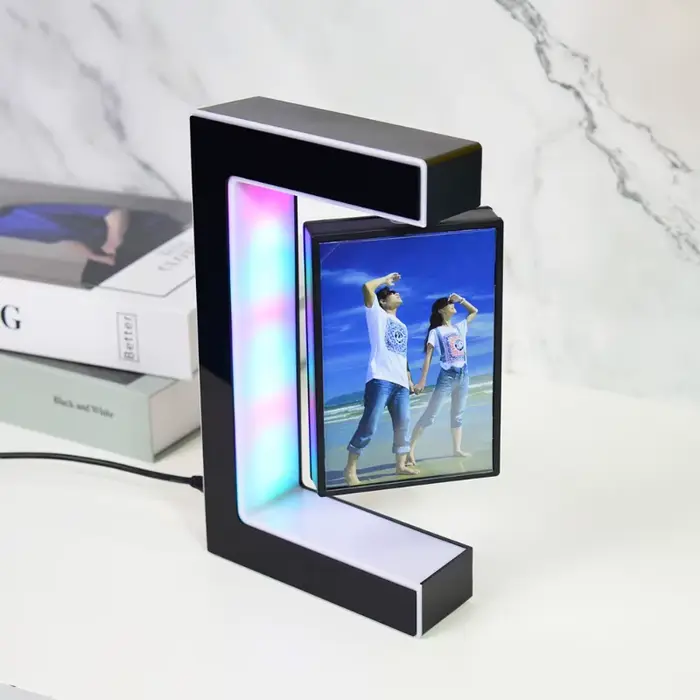 Cadre photo flottant, support d'image rotatif à 360°