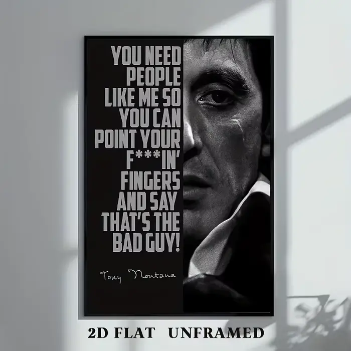 Impression sur toile avec citation de Tony Montana, style moderne et rétro, affiche d'art mural pour