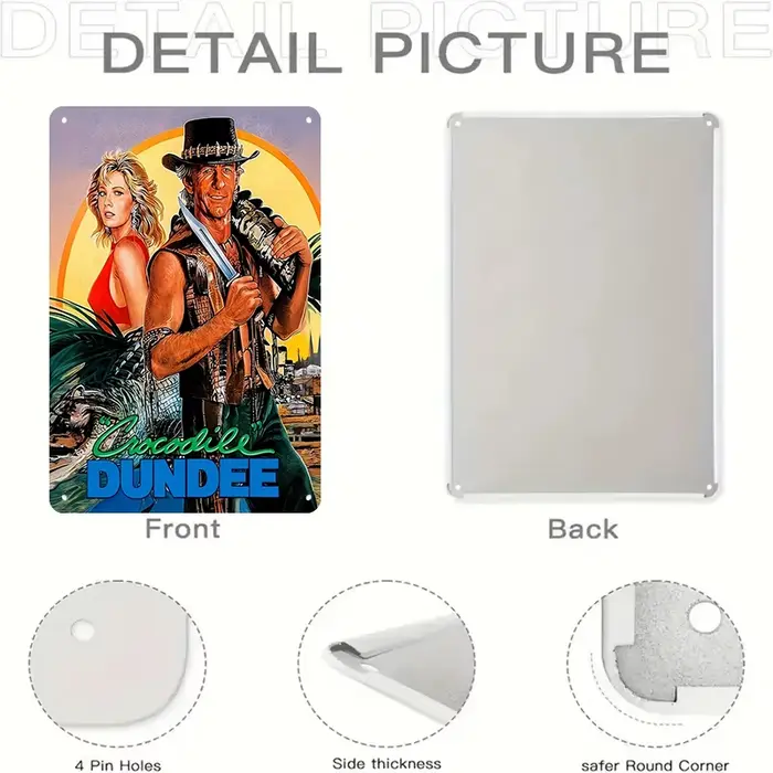 Affiche de film Crocodile Dundee classique plat 2D