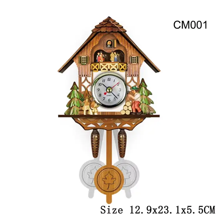 Horloge coucou horloge murale artisanat Vintage en bois coucou arbre maison horloge pour chambre sal