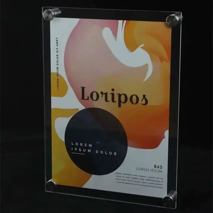 Cadres muraux en plexiglas pour affiche, cadres flottants en plexiglas, support de cadre photo 12 am