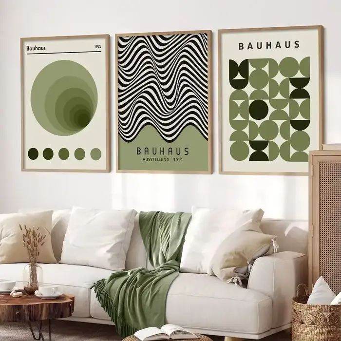 Toile d'art mural minimaliste scandinave Bauhaus