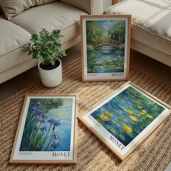 Monet – ensemble d'imprime de nénuphars