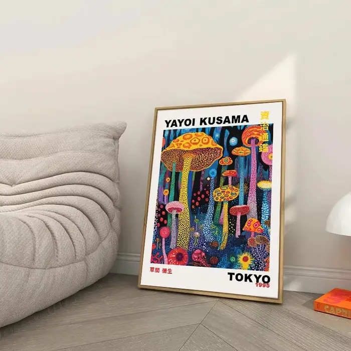 Yayoi Kusama affiche sur toile méduse Art