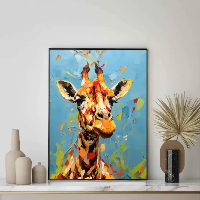 Toile d'art mural avec animaux abstraits