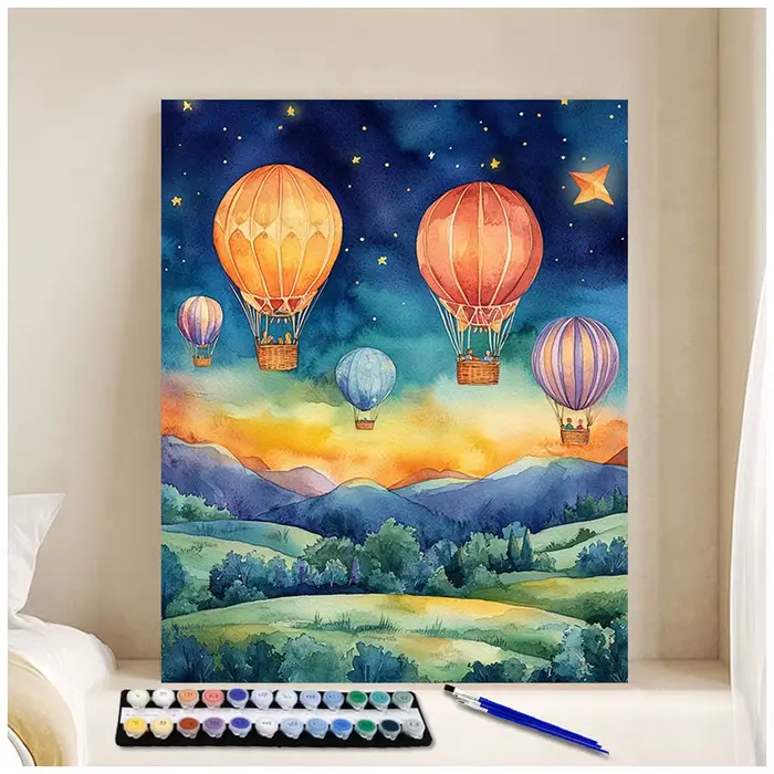 Peinture par numéros 40x50cm, kits ciel étoilé, montagne, nature sauvage, image de montagne à l'air 