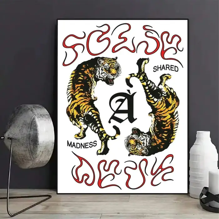 Affiche murale moderne sur toile de l'artiste U-Utsav V-Verma, peinture calligraphique, décoration e