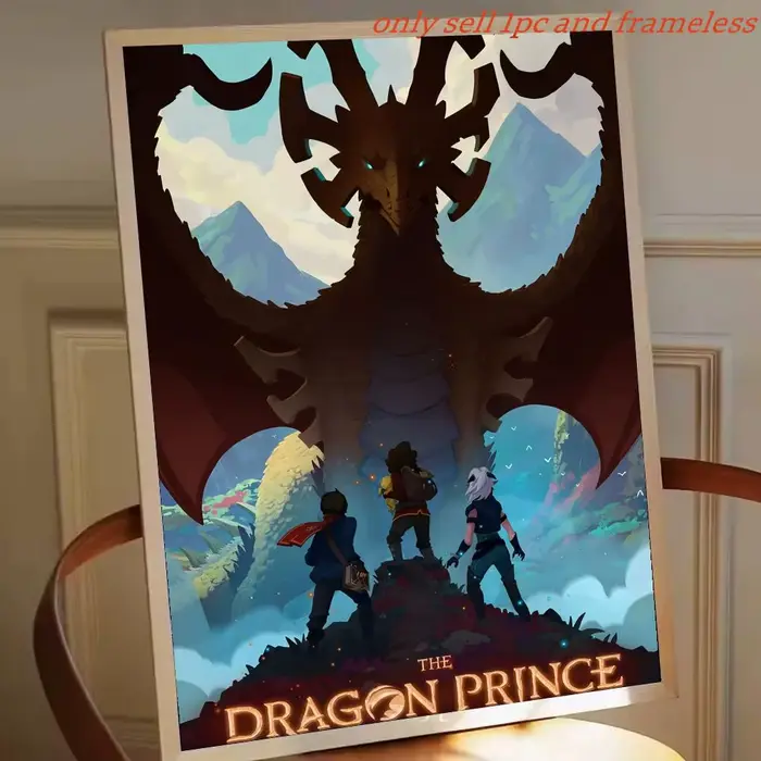Affiche de dessin animé The Dragon Prince-P, peinture avec impressions, décoration pour la maison, l
