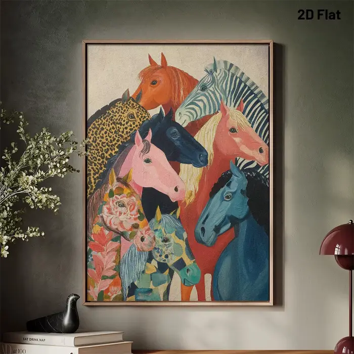 Affiches sur toile de chevaux fantastiques colorés, impressions d'art animal abstrait moderne, décoration murale pour salon et chambre, affiche décorative pour la maison