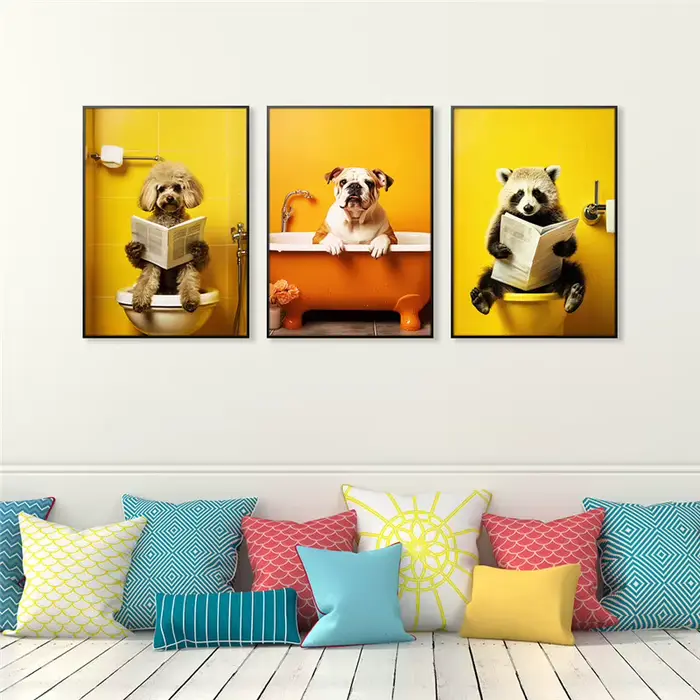 Affiche d'Art Mural en Toile avec Image d'Animal Drôle