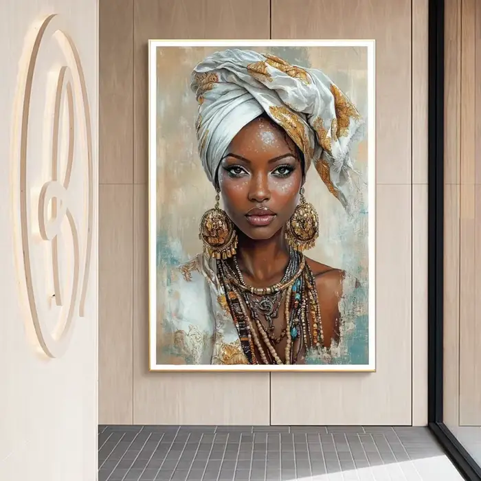 Art Mural ethnique africain pour femme noire