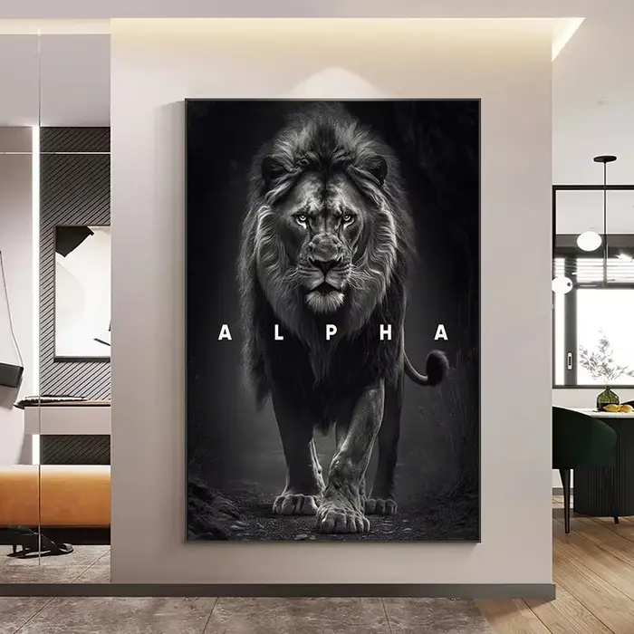 Affiches de motivation Lion panthère noire