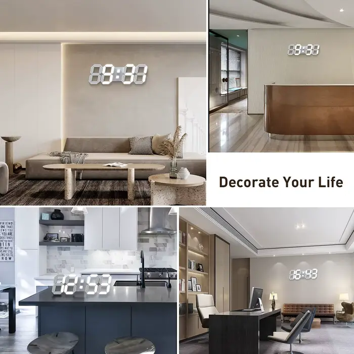 Horloge numérique LED 3D