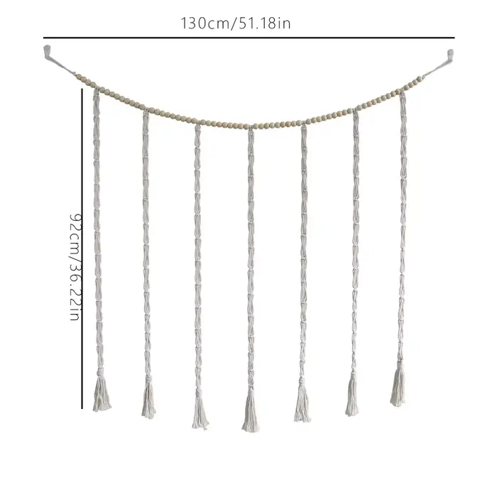Présentoir de photos suspendu en macramé, décoration murale Boho, guirlande de perles en bois, suppo