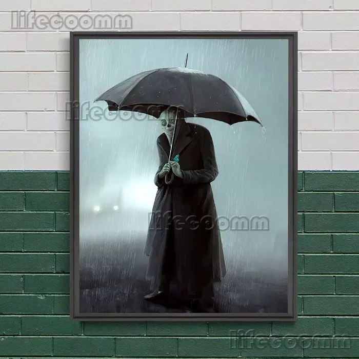 Toile d'art mural Vintage, berger des moutons noirs et du Piper, impression de l'horreur de la vie a